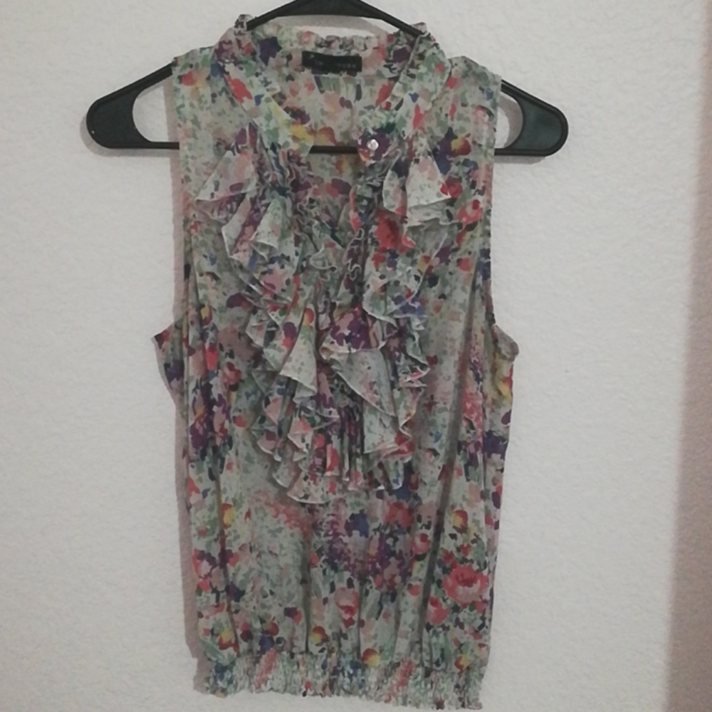 Multicolored, sleeveless blouse